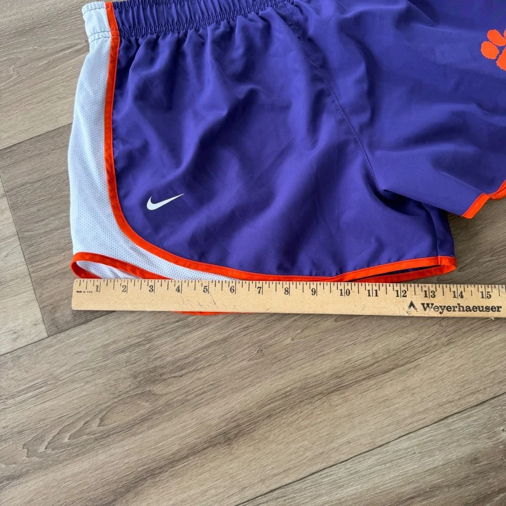 Nike Clemson Tigers Women Purple Orange Tempo Running Shorts NCAA Size Medium
